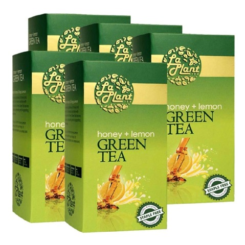 Laplant Green Tea,  25 Tea Bag(s)  Honey & Lemon (Pack of 5) 
