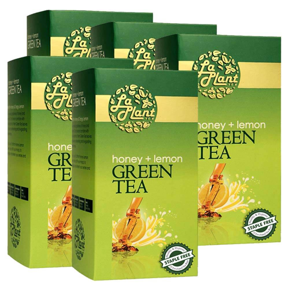 Laplant Green Tea,  25 Tea Bag(s)  Honey & Lemon (Pack of 5) 