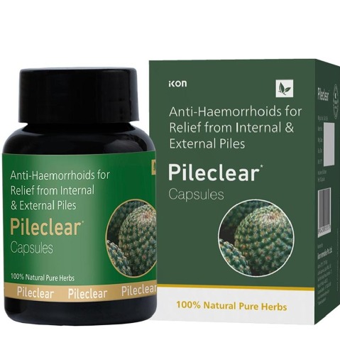 1 - Pileclear Anti-Haemorrhoids for Relief from Piles,  10 capsules 