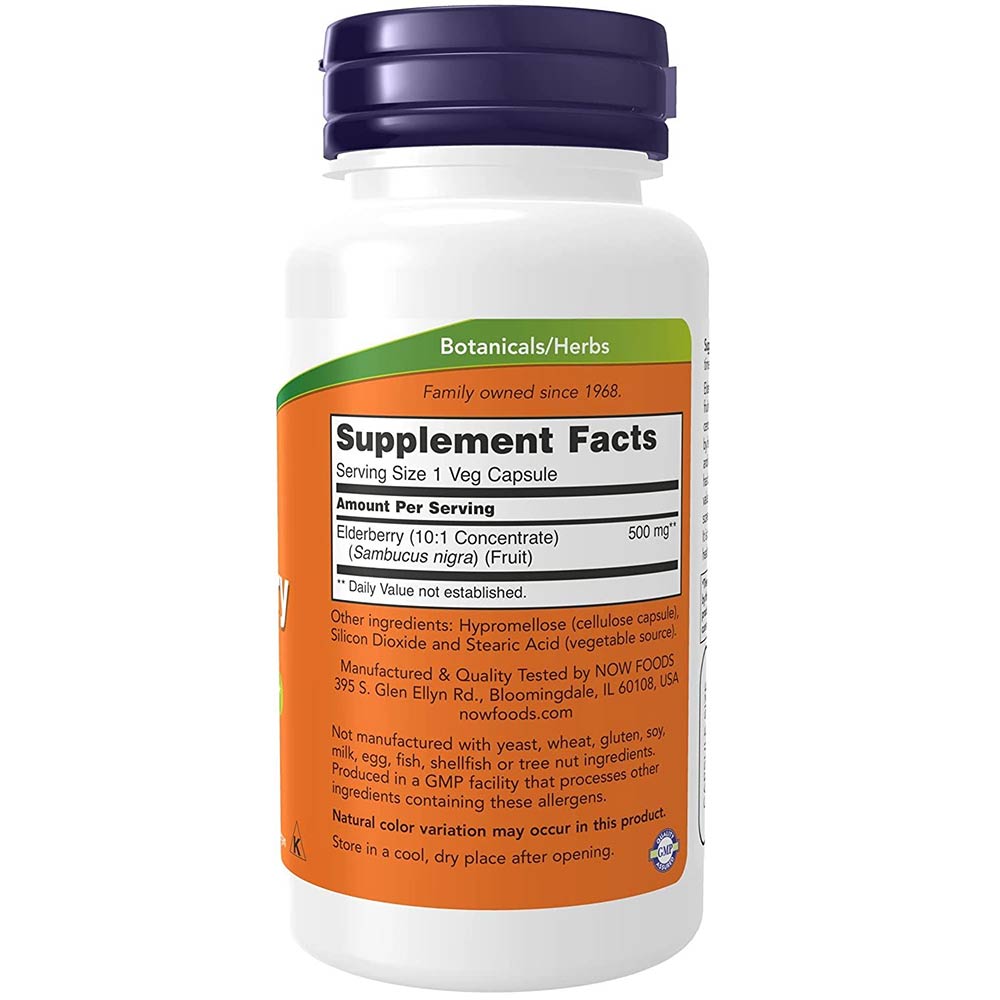 2 - Now Elderberry 500 mg,  60 veggie capsule(s) 