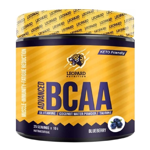 1 - Leopard Nutrition Advanced BCAA, 0.55 lb 25 Servings Blueberry