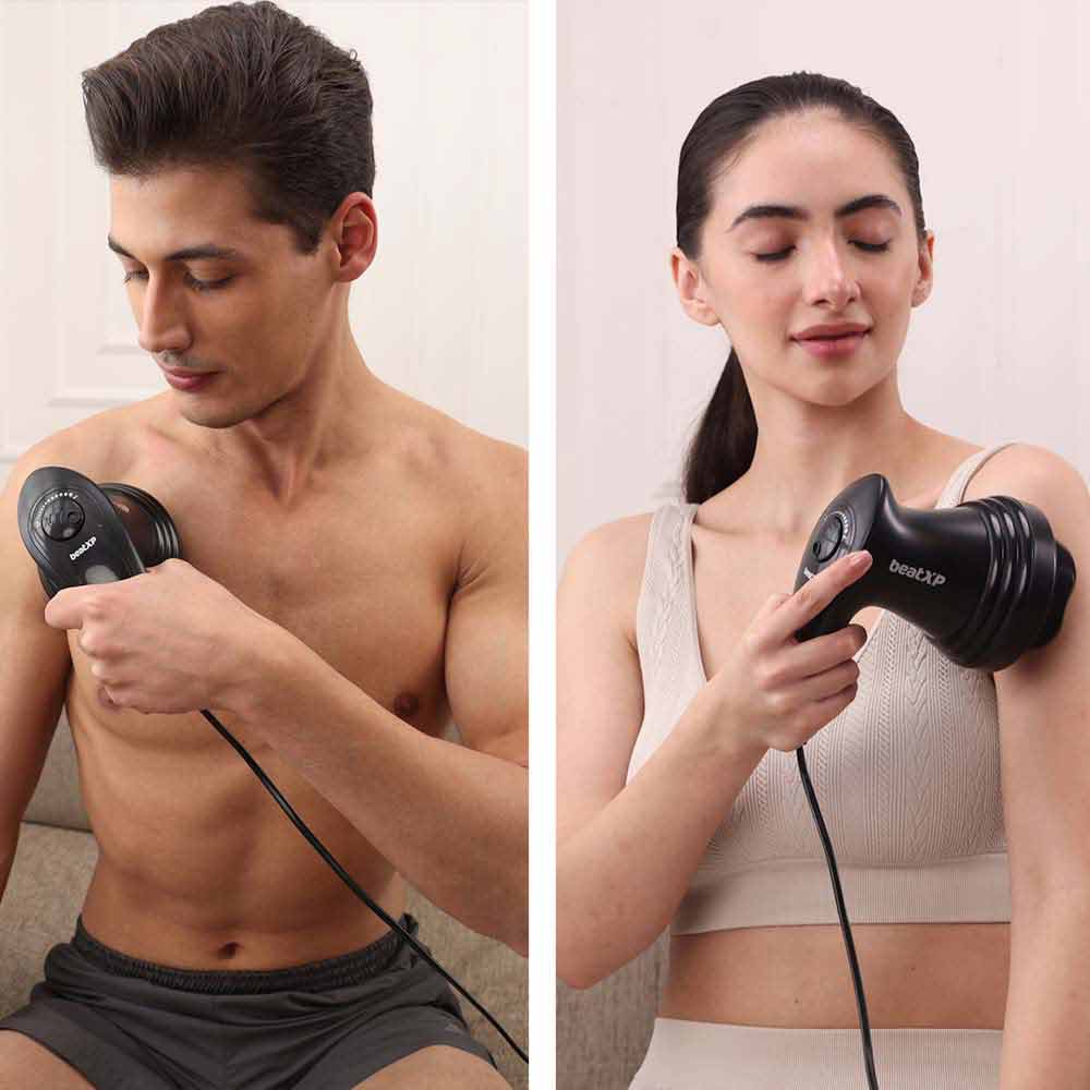 3 - beatXP Blaze Electric Body Massager with 3 Massage Heads,  Black 