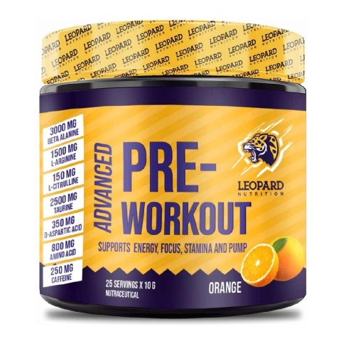 1 - Leopard Nutrition Advanced Pre-Workout,  0.55 lb  Orange 