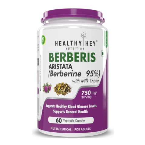 1 - HealthyHey Nutrition Berberis (Berberine 95%) with Milk Thistle, 60 capsules