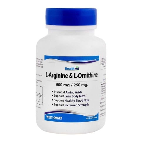 Healthvit L-Arginine & L-Ornithine (500/250 mg),  60 capsules 