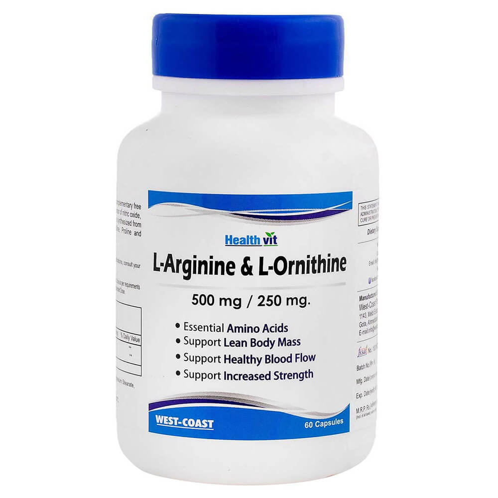 Healthvit L-Arginine & L-Ornithine (500/250 mg),  60 capsules 