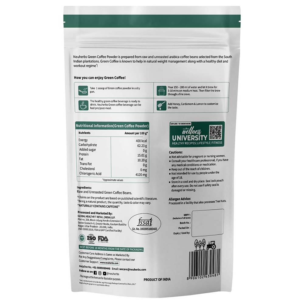 2 - Neuherbs Green Coffee Beans Powder,  1.2 kg  Unflavoured