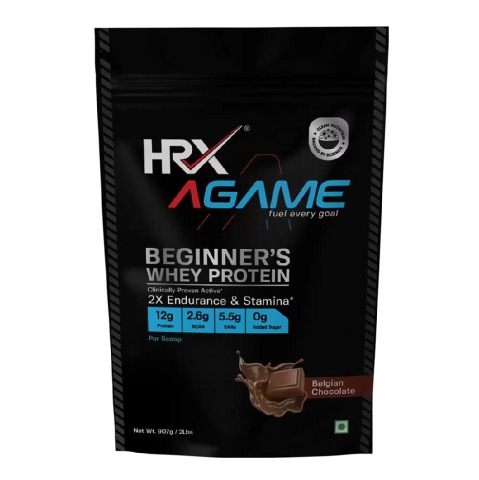 1 - HRX AGame Beginner's Whey Protein, 2 lb Belgian Chocolate