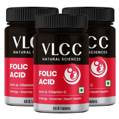1 - VLCC Natural Sciences Folic Acid with Iron & Vitamin C,  Unflavoured (Pack of 3)  60 tablet(s) 