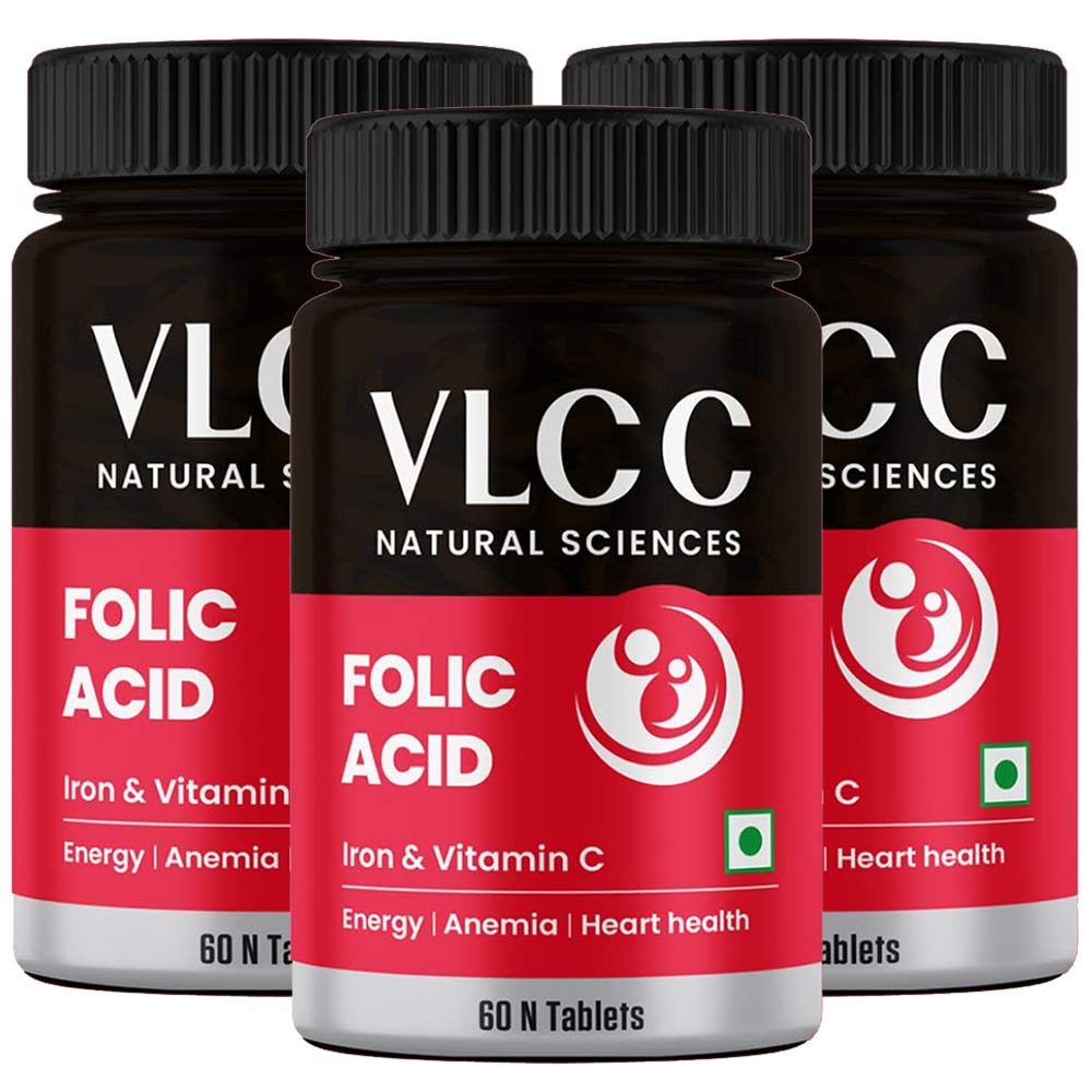 1 - VLCC Natural Sciences Folic Acid with Iron & Vitamin C,  Unflavoured (Pack of 3)  60 tablet(s) 