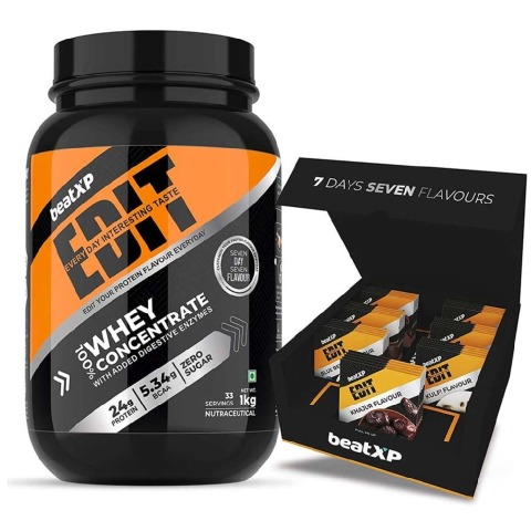 1 - beatXP EDIT 100% Whey Protein Concentrate,  2.2 lb  Unflavored (with 7 Different Flavours) 