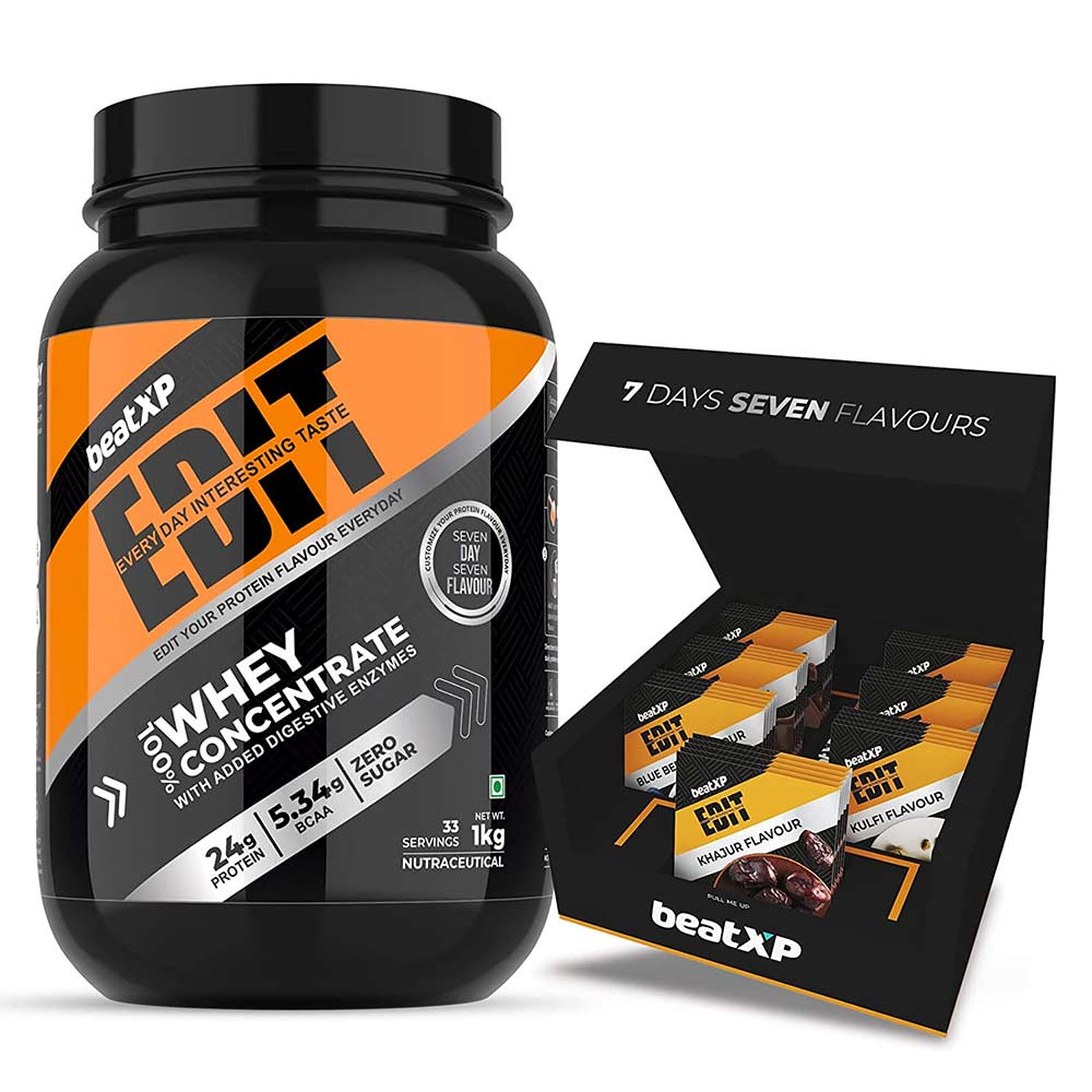 1 - beatXP EDIT 100% Whey Protein Concentrate,  2.2 lb  Unflavored (with 7 Different Flavours) 