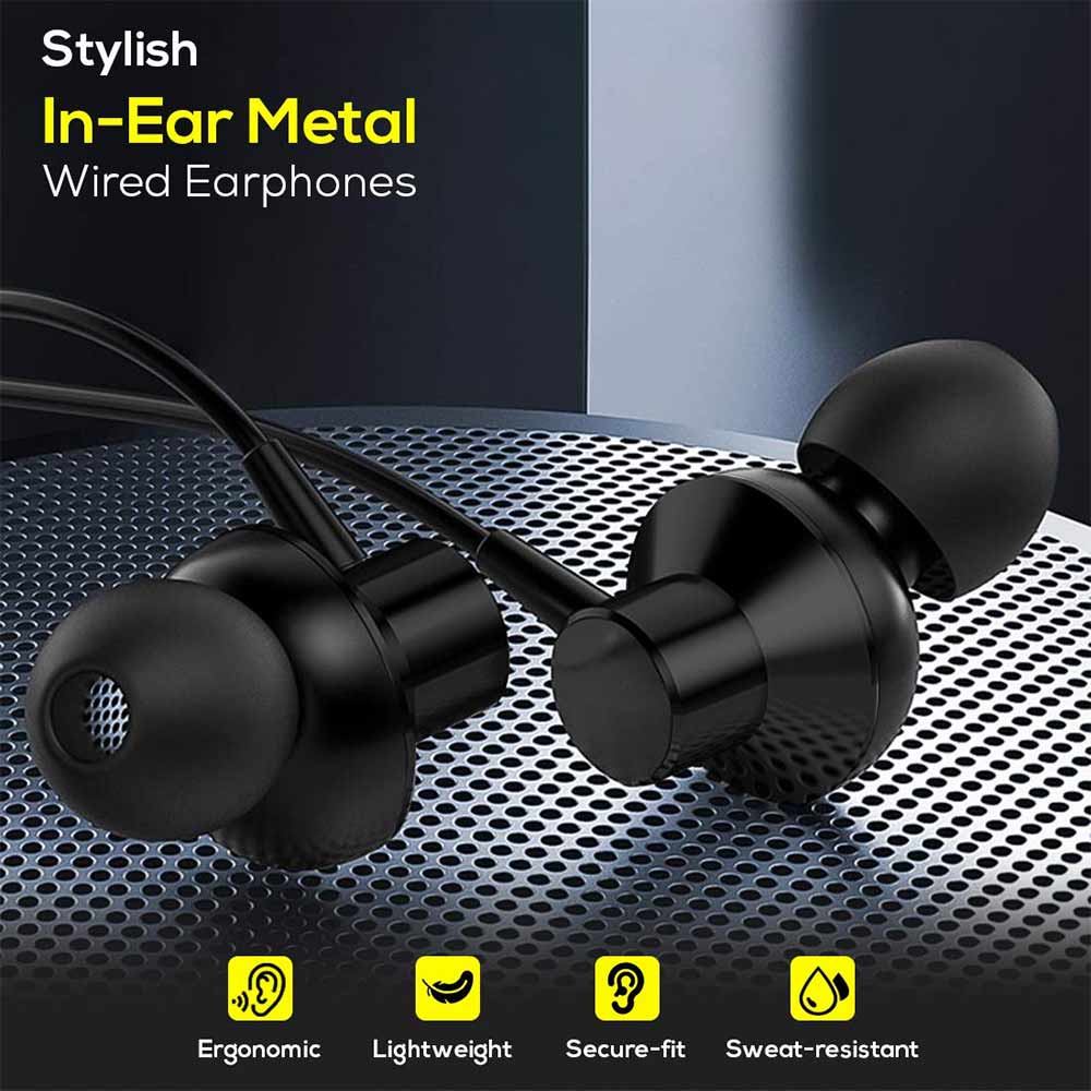 3 - Ptron Pride Lite HBE Wired Earphones,  Black 