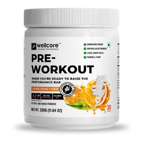 1 - Wellcore Pre-Workout,  0.72 lb  Valencia Orange 