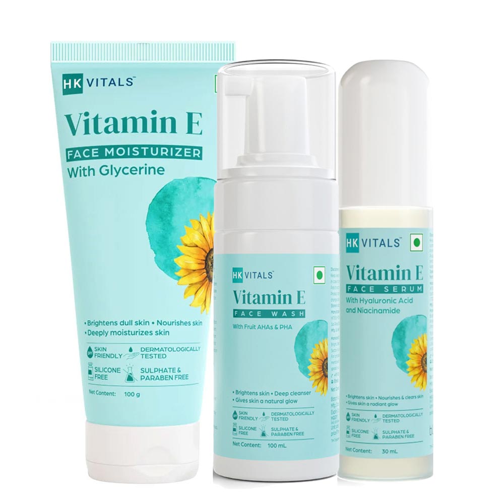 HK Vitals Vitamin E Moisturizer & Face Wash & Face Serum Combo by HealthKart
