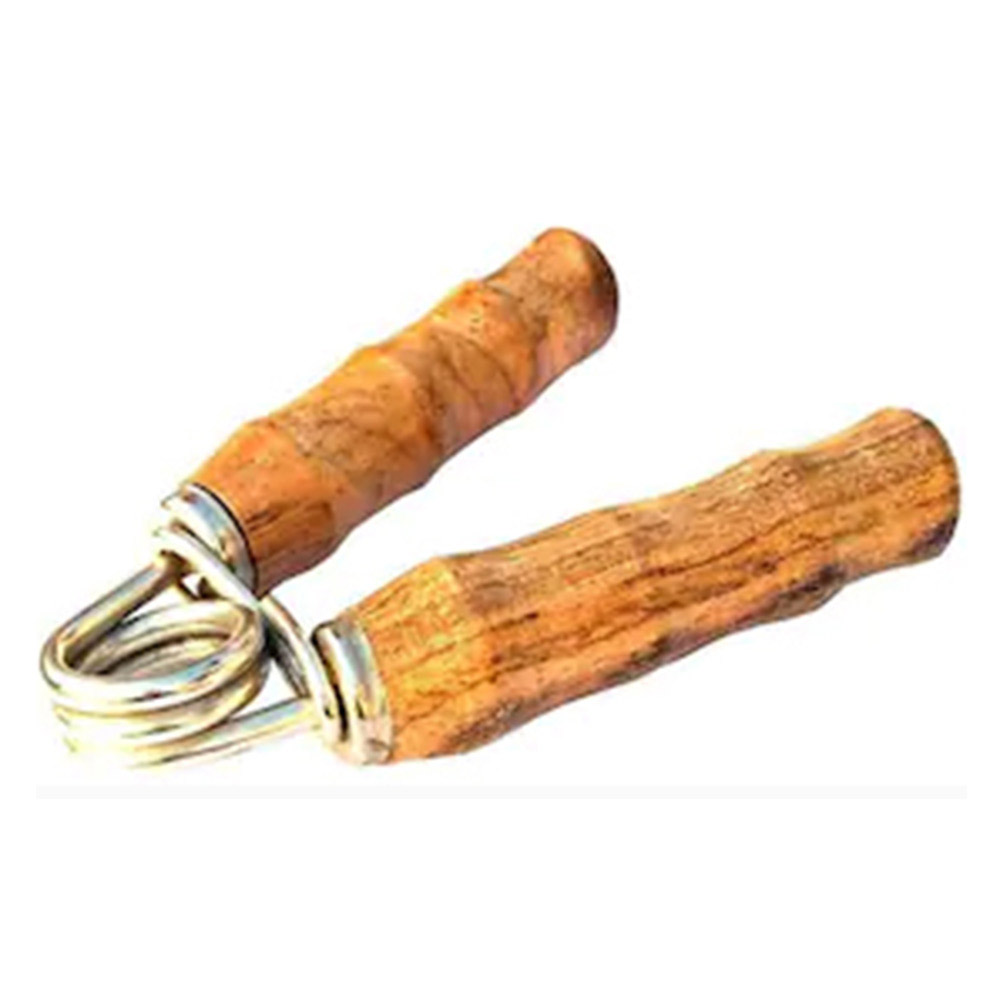 2 - K Kudos Wooden Hand Grip Strengthener,  Brown & Silver 