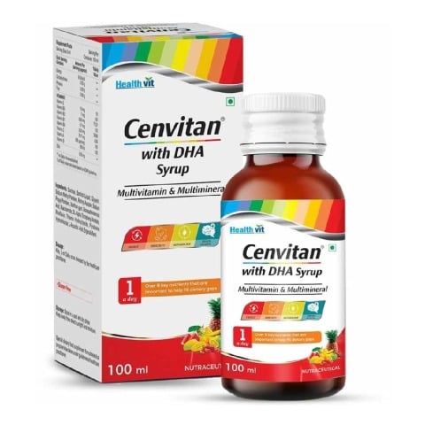 1 - Healthvit Cenvitan Multivitamin & Multimineral with DHA Syrup, 100 ml Mix Fruit