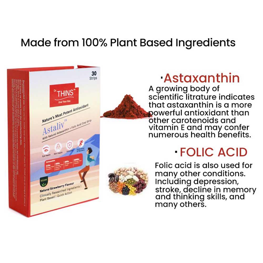 4 - Dr.Thins Astaliv with Natural Astaxanthin & Folic Acid,  Natural Strawberry  30 Strip(s) 