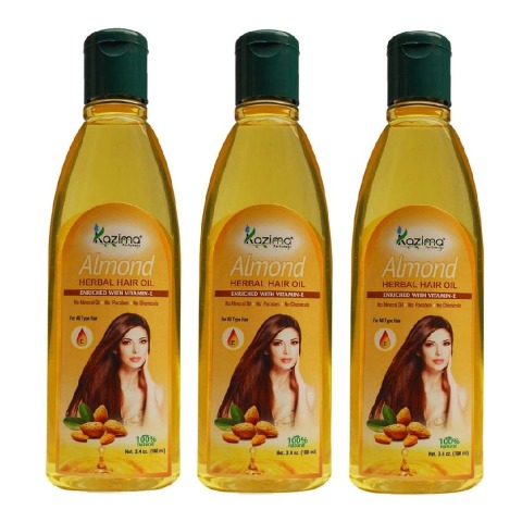Kazima Almond Herbal Hair Oil,  100 ml  All Hair Type (Pack of 3) 
