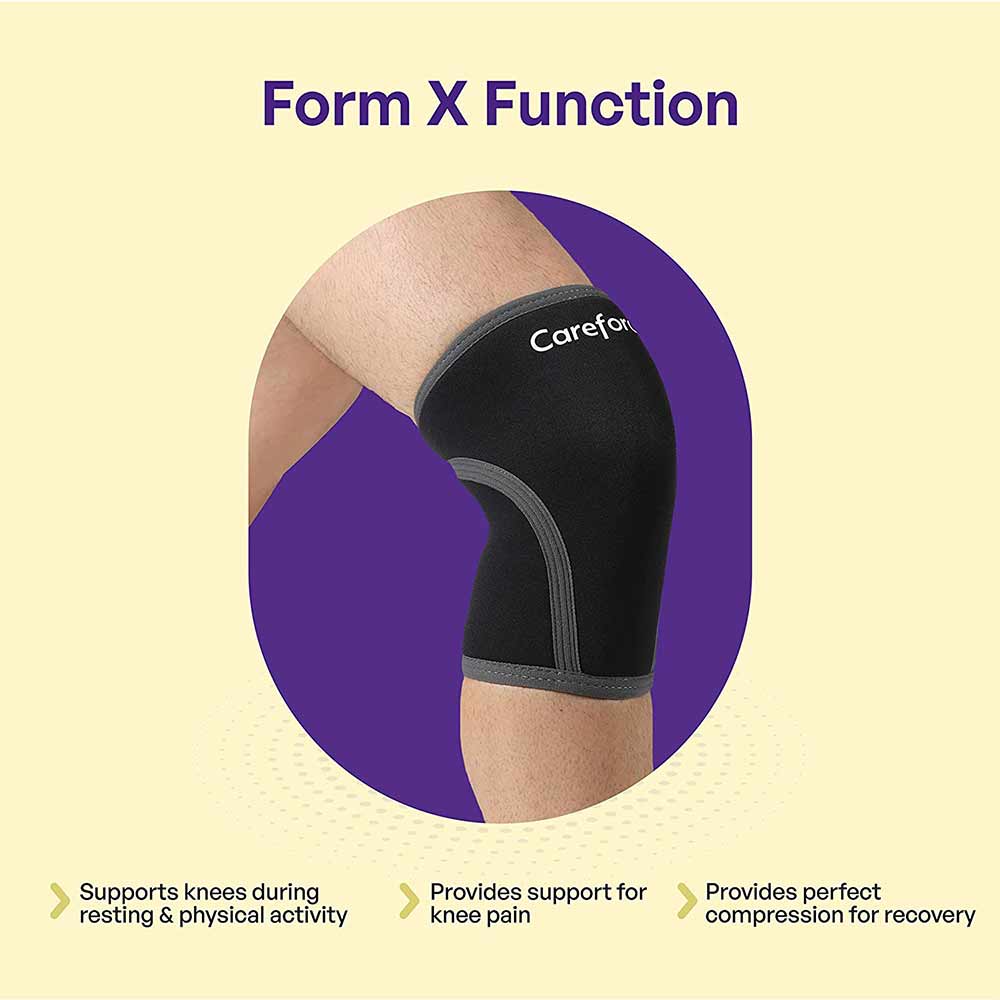 2 - Careforce Knee Cap for Men,  Black  Extra Large 