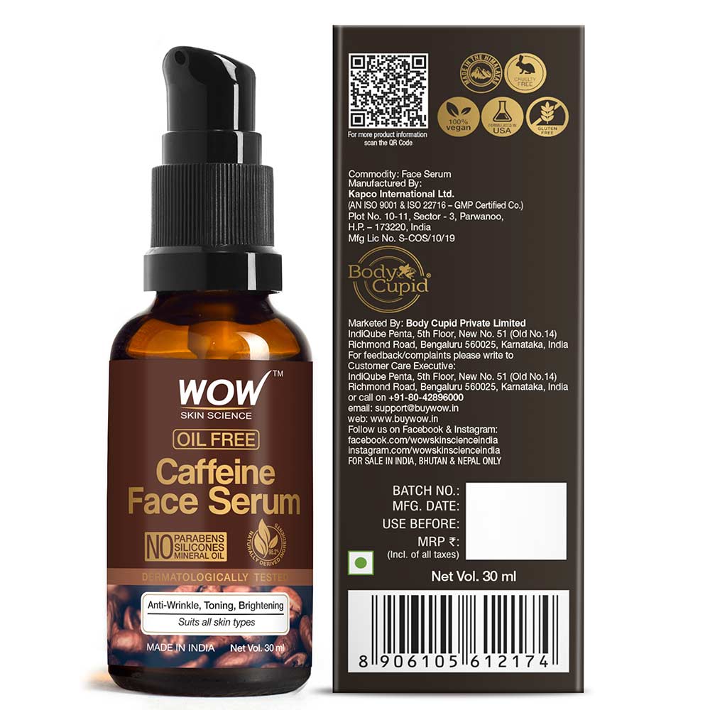 5 - WOW Skin Science Caffeine Face Serum,  30 ml  Oil Free 