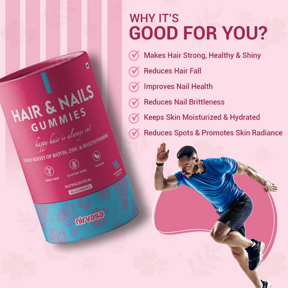 4 - Nirvasa Hair & Nails,  60 gummies  Mixed Berries (Pack of 5) 