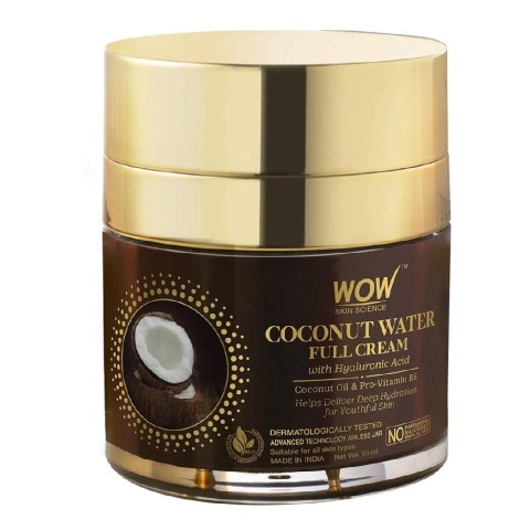 5 - WOW Skin Science Coconut Water Full Cream,  50 ml  with Hyaluronic Acid 