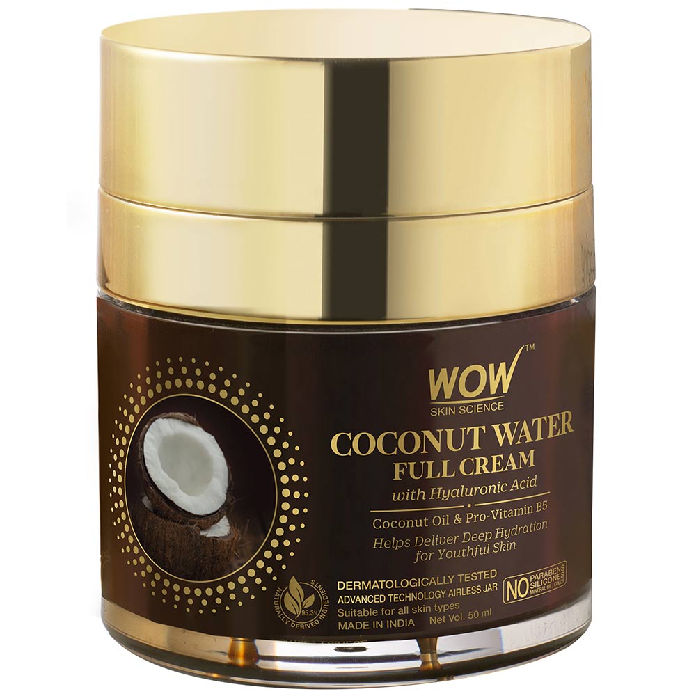 5 - WOW Skin Science Coconut Water Full Cream,  50 ml  with Hyaluronic Acid 