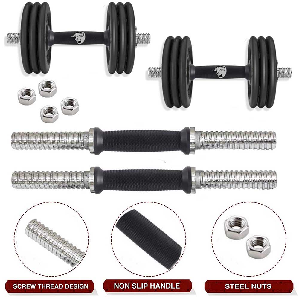 3 - BULLAR 30 kg Rubber Home Gym Set