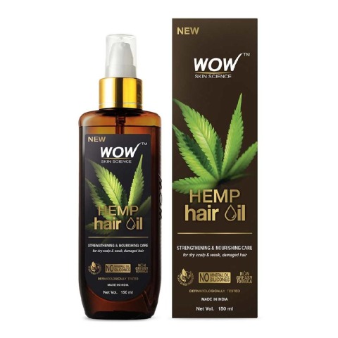 1 - WOW Skin Science Hemp Hair Oil,  150 ml  for Dry Scalp & Weak, Damaged Hair 