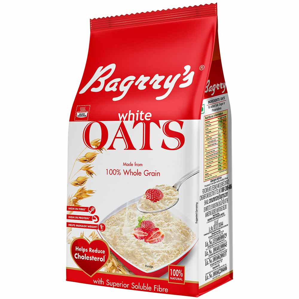 1 - Bagrrys White Oats Pouch,  500 g  Unflavoured 