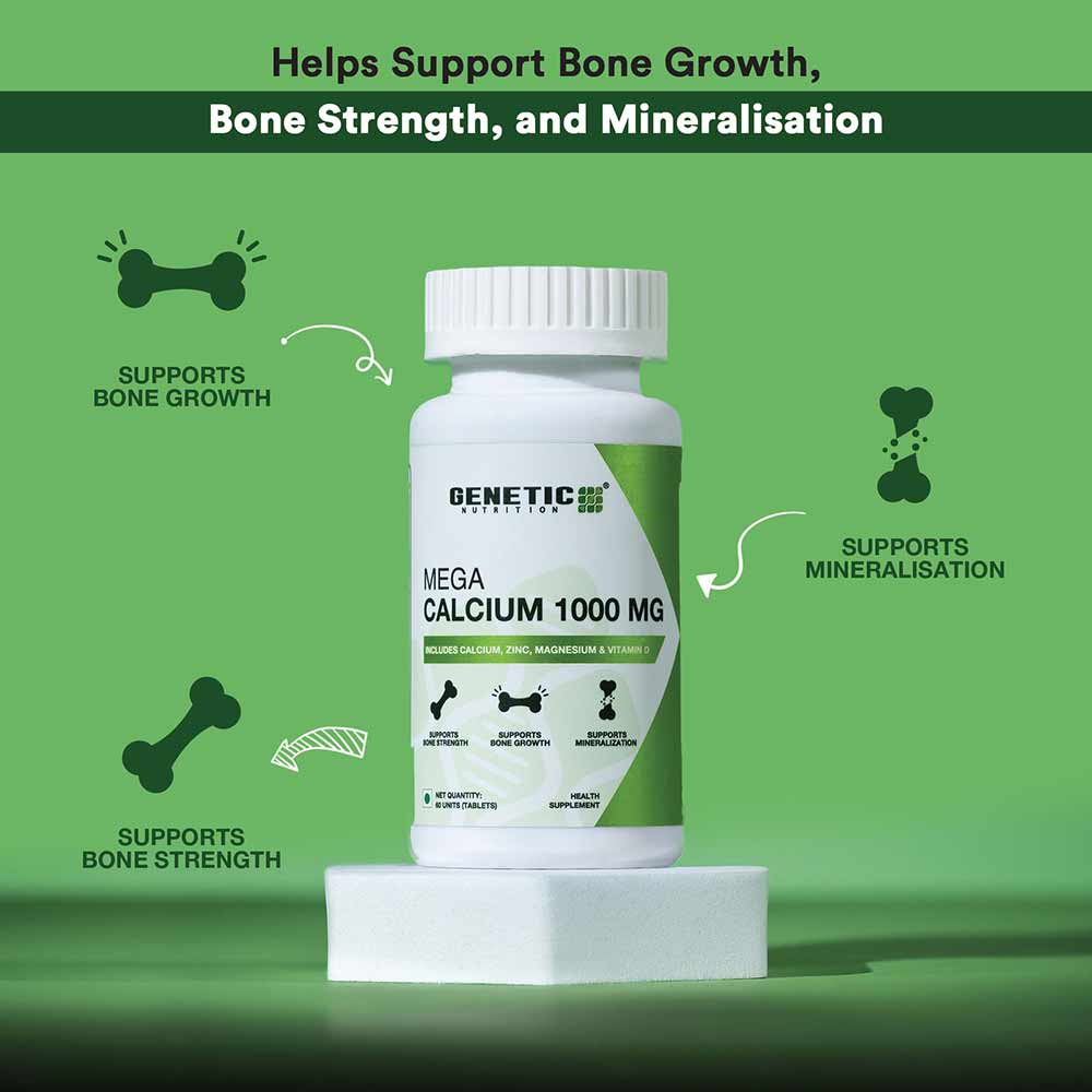 2 - Genetic Nutrition Mega Calcium 1000 mg,  60 tablet(s)  Unflavoured 