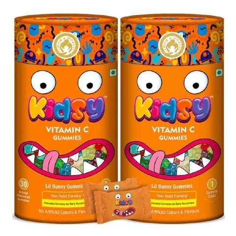 1 - Mom & World Kidsy Vitamin C,  30 gummies  Orange (Pack of 2) 