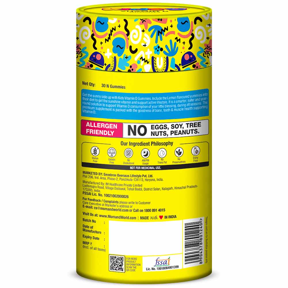 7 - Mom & World Kidsy Immunity & Vitamin D Combo,  2 Piece(s)/Pack  Strawberry & Lemon 