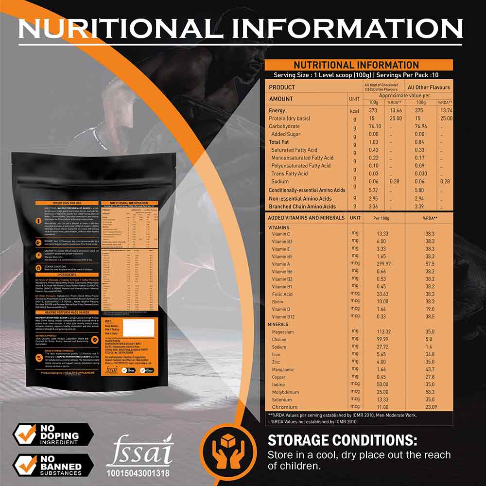 2 - Nakpro Perform Mass Gainer,  2.2 lb  Cookies & Cream (Pack of 5) 