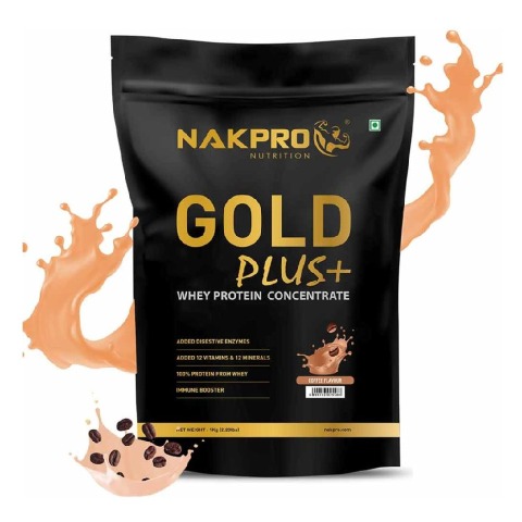 1 - Nakpro Gold Plus+ Whey Protein Concentrate,  2.2 lb  Coffee 