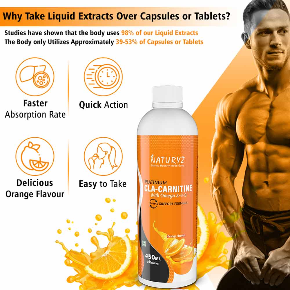 7 - Naturyz Platinum CLA-Carnitine Flavour Orange,  450 ml 
