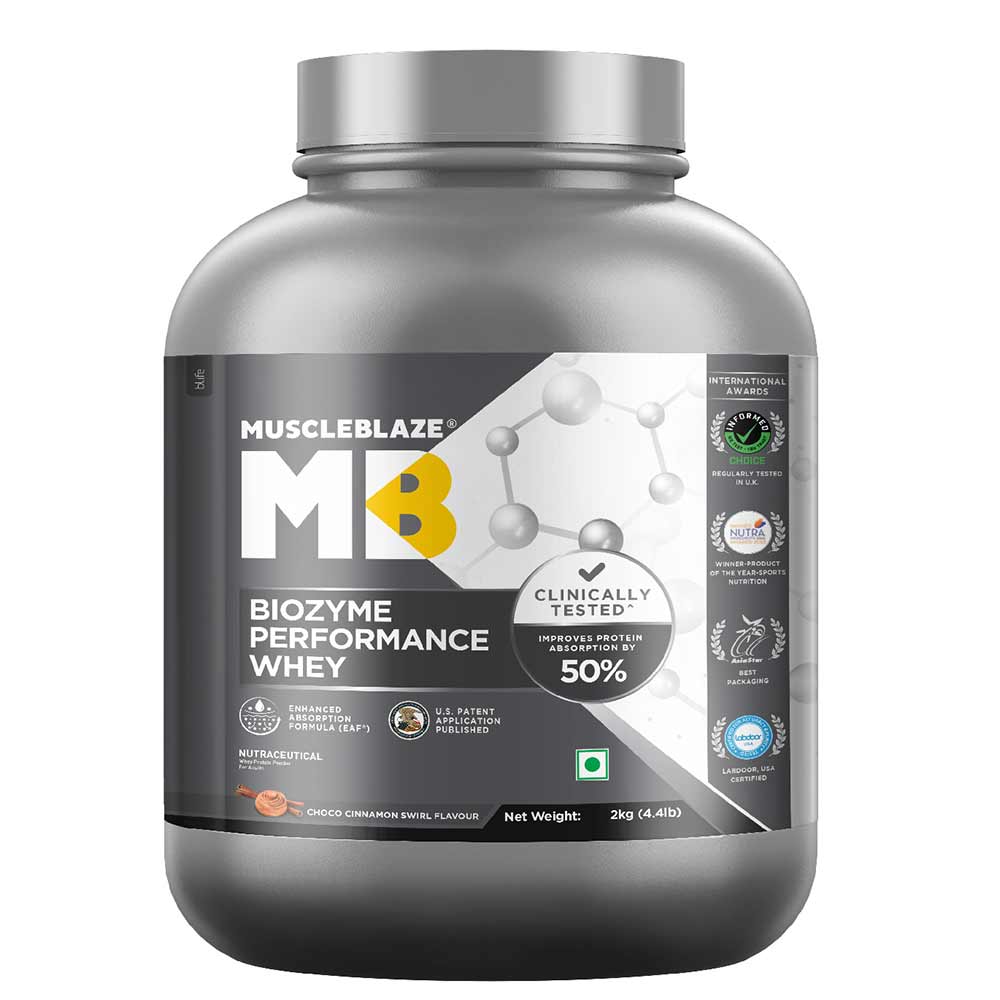 1 - MuscleBlaze Biozyme Performance Whey, 4.4 lb Choco Cinnamon Swirl
