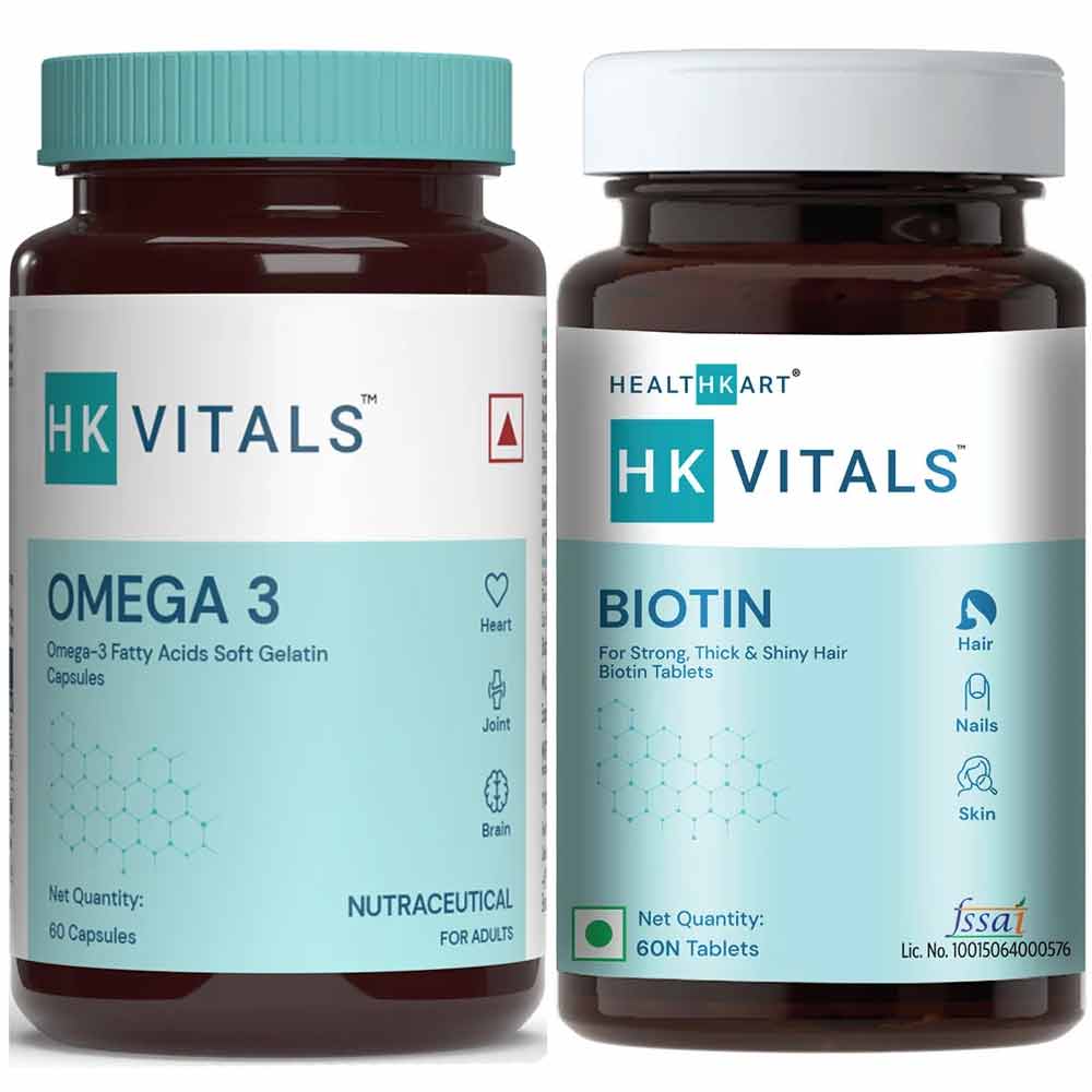 HealthKart HK Vitals Biotin & Omega-3 60 Caps Combo