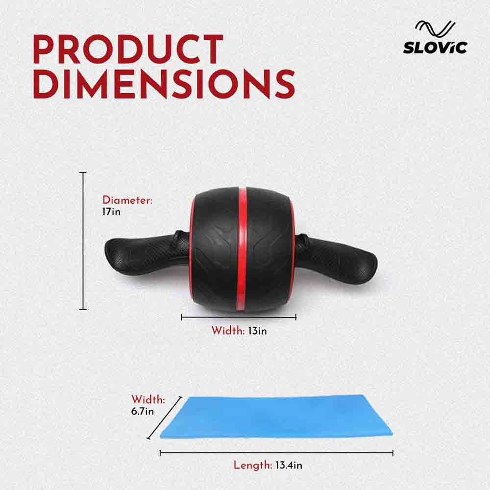 4 - SLOVIC Ab Roller with Mat,  Black  Free Size 