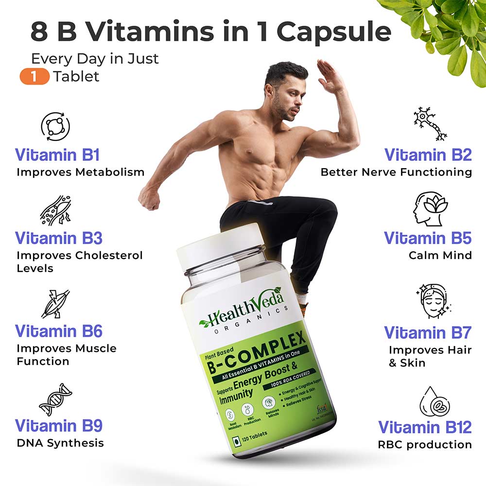 5 - Health Veda Organics Plant Based B-Complex,  60 veggie capsule(s)  Unflavoured 