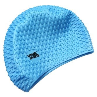 VIVA Sports Rain Drop Swimming Cap,  Sky Blue 