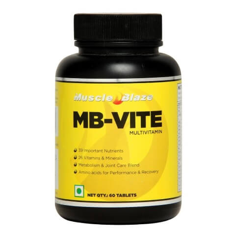 MuscleBlaze MB-VITE Daily Multivitamin, for Enhanced Energy, Stamina & Gut Health, 91 capsules Unflavoured OLD