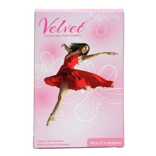 Velvet Condoms for Women, Unflavoured 3 Piece(s)/Pack