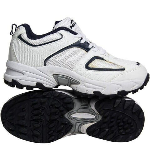 Nivia Auckland Cricket Shoes (Fielding),  White/Blue  8 