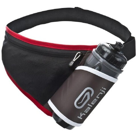 Kalenji Inclined Bottle Belt 600Ml Hydration,  Black  Standard 