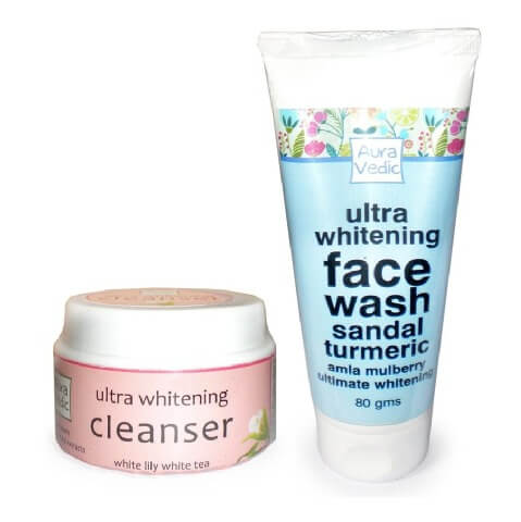 Auravedic Ultra Whitening Cleanser,  130 g  Face Wash Pack 