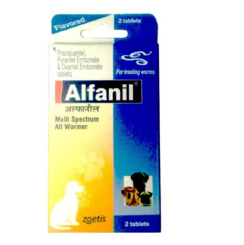 Zoetis Alfanil Dewormer, Dog 2 Tablet