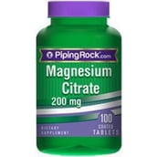 PipingRock Magnesium Citrate (200mg),  Unflavoured  100 tablet(s) 
