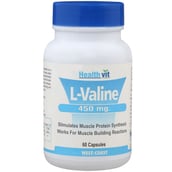 Healthvit L-Valine (450 mg),  60 capsules  60 Servings  Unflavoured 